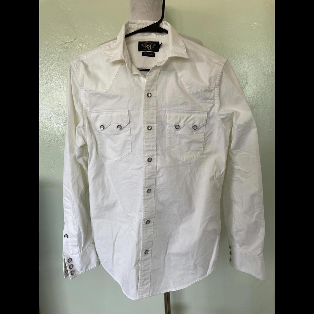Double RL RRL Ralph Lauren Mens Pearl Snap Vintage Western Shirt Small S 20-0155